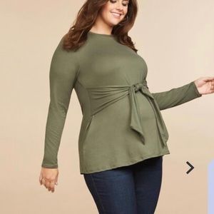 Soft long sleep shirt with a tie around the waist